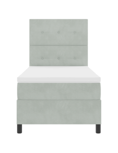 Letto a Sorgente LED Grigio chiaro 80 x 200 cm Tessuto 2