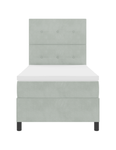 Letto a Sorgente LED Grigio chiaro 80 x 200 cm Tessuto