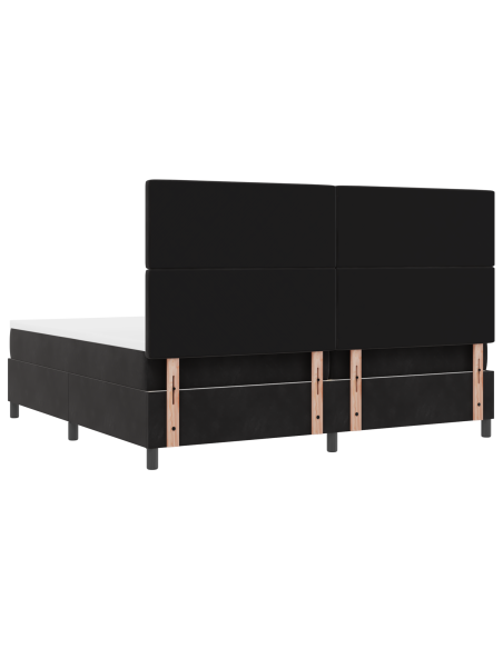 Letto a Contenitore con Materasso e LED Nero 200x200 cm Velluto