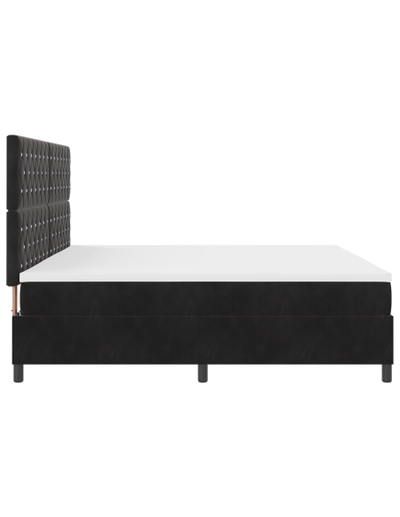 Letto a Contenitore con Materasso e LED Nero 200x200 cm Velluto