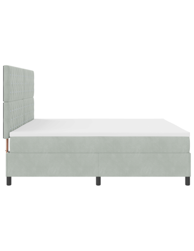 Letto a Sorgente LED Grigio chiaro 200 x 200 cm Tessuto