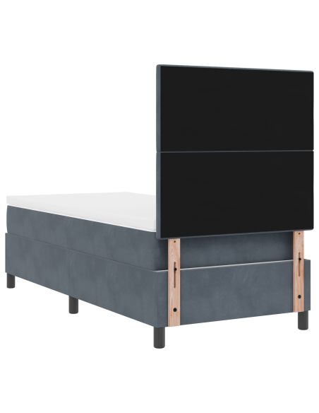 Letto a Sorgente LED Grigio scuro 100 x 200 cm Tessuto