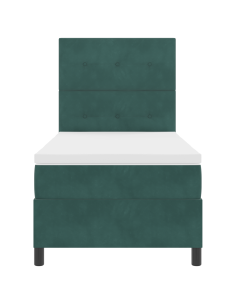 Letto a Sorgente LED Verde Scuro 100 x 200 cm Tessuto 2