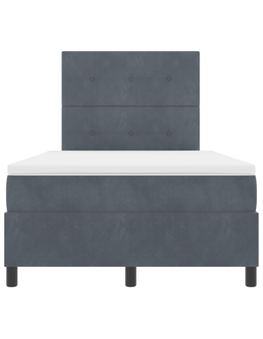 Letto a Sorgente LED Grigio scuro 120 x 190 cm Tessuto