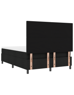 Letto a molle con materasso con led Nero 140 x 190 cm Tessuto