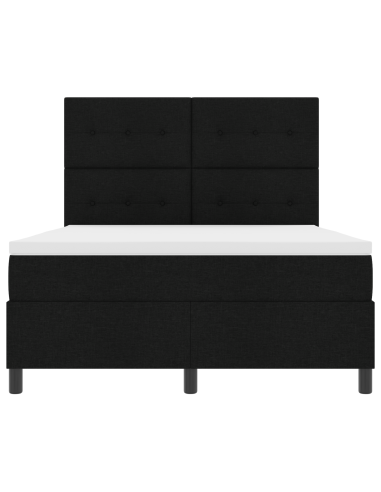 Letto a molle con materasso con led Nero 140 x 190 cm Tessuto