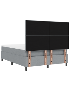 Letto a molle con materasso Grigio chiaro 140 x 200 cm Tessuto