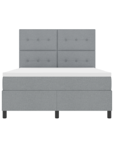 Letto a molle con materasso Grigio chiaro 140 x 200 cm Tessuto 2