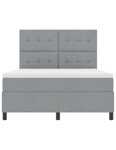 Letto a molle con materasso Grigio chiaro 140 x 200 cm Tessuto