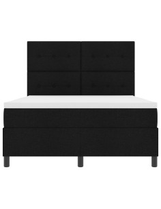 Letto a molle con materasso con led Nero 140 x 200 cm Tessuto 2