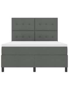 Letto a molle con materasso Grigio scuro 140 x 200 cm Tessuto 2