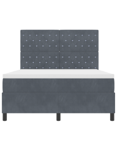 Letto a Sorgente LED Grigio scuro 140 x 200 cm Velluto 2
