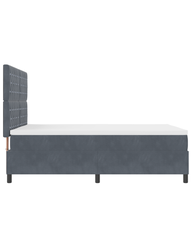 Letto a Sorgente LED Grigio scuro 140 x 200 cm Velluto