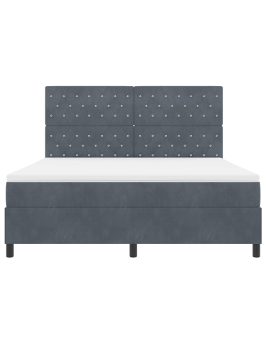 Letto a Sorgente LED Grigio scuro 180 x 200 cm Tessuto