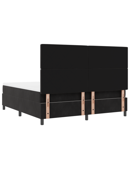 Letto a Molletta  con Materasso e LED Nero 180x200 cm Velluto
