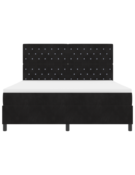 Letto a Molletta  con Materasso e LED Nero 180x200 cm Velluto