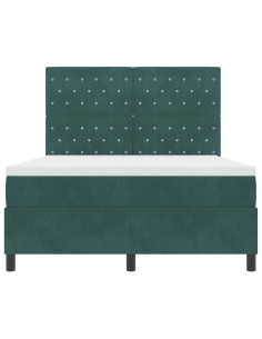 Letto a Sorgente LED Verde Scuro 140 x 200 cm Tessuto 2