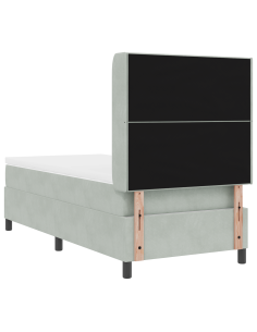 Letto a molle con materasso Grigio chiaro 90 x 190 cm Velluto