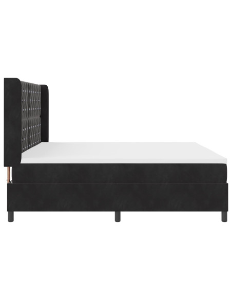 Letto con Box Spring e Materasso & LED Nero 200x200 cm Velluto