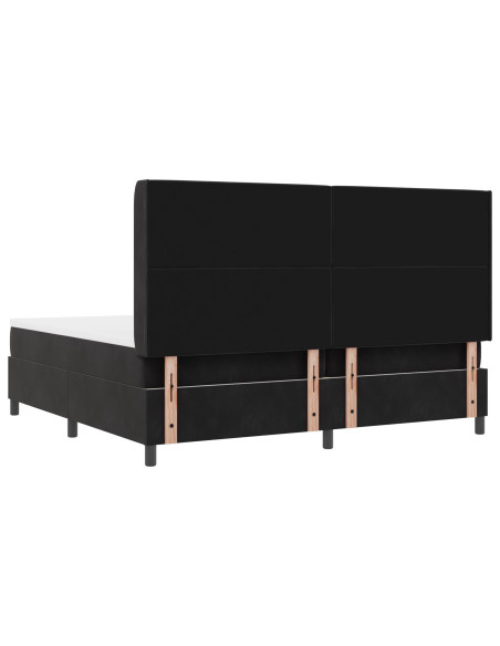 Letto con Box Spring e Materasso & LED Nero 200x200 cm Velluto