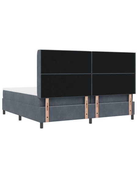 Letto a Molle con Materasso e LED Grigio Scuro 200x200 cm Velluto