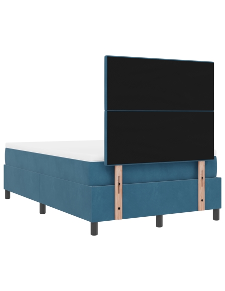 Letto a Molle Insacchettate con Materasso & LED Blu Scuro 120x200 cm Velluto