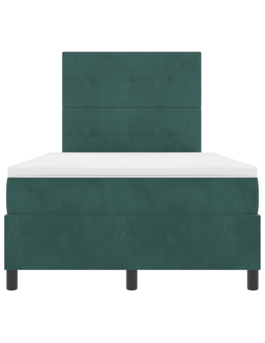 Letto a Sorgente LED Verde Scuro 120 x 200 cm Tessuto