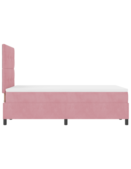 Letto Box Spring con Materasso e LED Rosa 120x190 cm Velluto