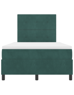 Letto a Sorgente LED Verde Scuro 120 x 190 cm Tessuto 2