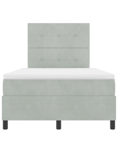 Letto a Sorgente LED Grigio chiaro 120 x 200 cm Tessuto