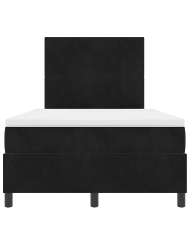 Letto a Sorgente LED con materasso Nero 120 x 200 cm Tessuto