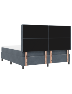 Letto a molle con materasso Grigio scuro 180 x 200 cm Velluto