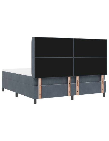 Letto Contenitore con Materasso e LED Grigio Scuro 180x200 cm Velluto