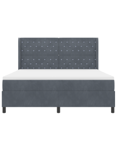 Letto a molle con materasso Grigio scuro 180 x 200 cm Velluto 2