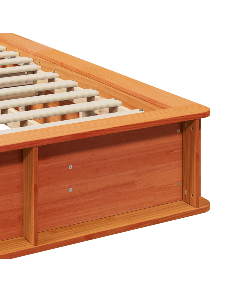 Struttura del Letto con Spazio di Archiviazione Sollevabile Marrone Cerato 180x200 cm Legno Massello di Pino