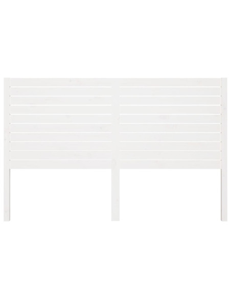 Testiera per Letto Bianca 146x4x100cm in Legno Massello di Pino