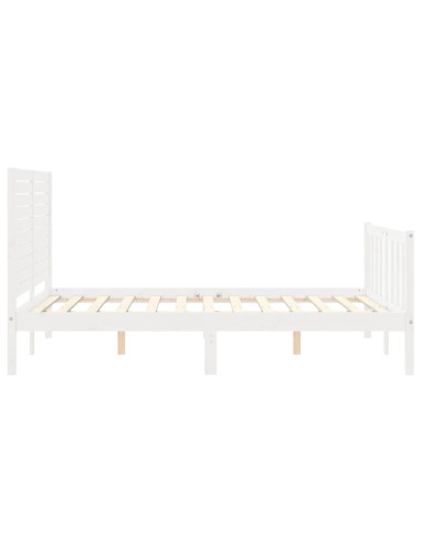 Letto senza Materasso Bianco 140x190 cm Legno Massello di Pino