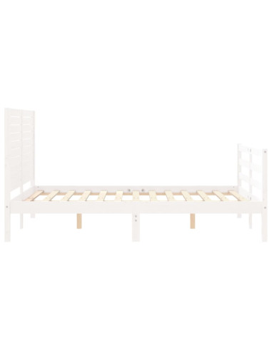 Giroletto con Testiera Bianco 140x200 cm in Legno Massello