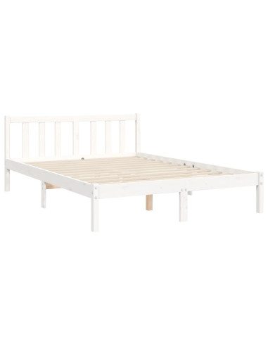 Giroletto senza Materasso Bianco 140x200 cm Legno Massello Pino