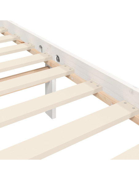 Giroletto senza Materasso Bianco 140x200 cm Legno Massello Pino