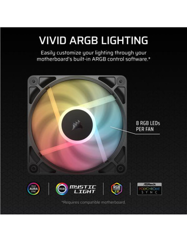CORSAIR VENTOLA TRIPLA RS120-R ARGB, 120MM
