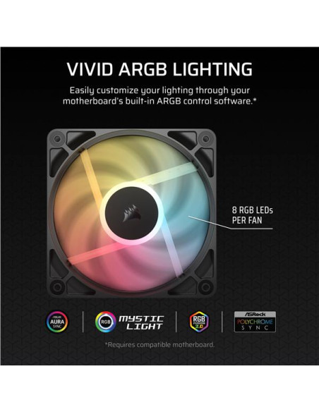 CORSAIR VENTOLA TRIPLA RS120-R ARGB, 120MM