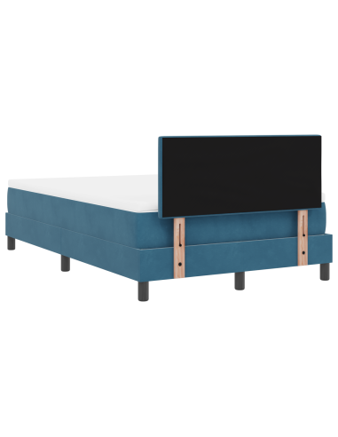 Letto a Sorgente LED con materasso Blu 120 x 190 cm Velluto