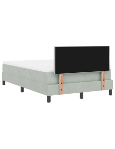 Letto a Sorgente LED con led Grigio chiaro 120 x 200 cm Velluto 2