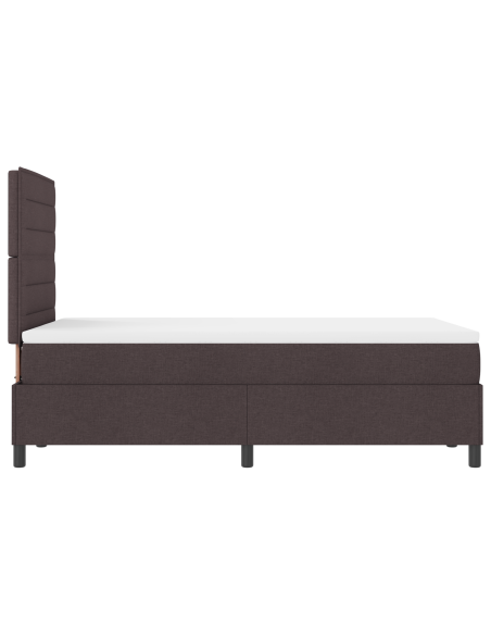 Letto Box Spring con Materasso & LED Marrone Scuro 120x200 cm Tessuto