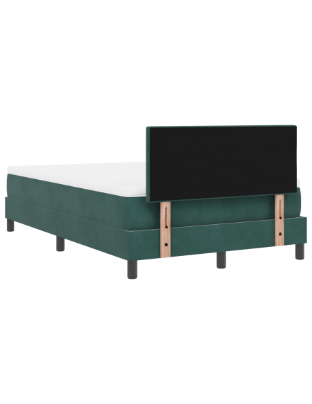 Letto con Box Spring e Materasso & LED Verde Scuro 120x200 cm Velluto