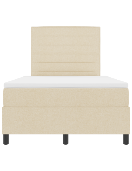 Letto a Molle con Materasso & LED Beige 120x200 cm Tessuto