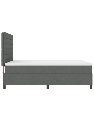 Letto a molle con materasso Grigio scuro 140 x 190 cm Tessuto