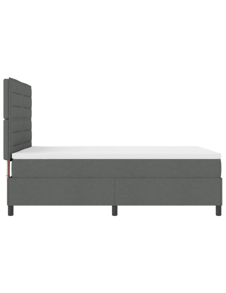 Letto Box Spring con Materasso e LED Grigio Scuro 140x190 cm Tessuto