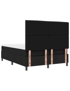 Letto a molle con materasso con led Nero 140 x 190 cm Tessuto 2